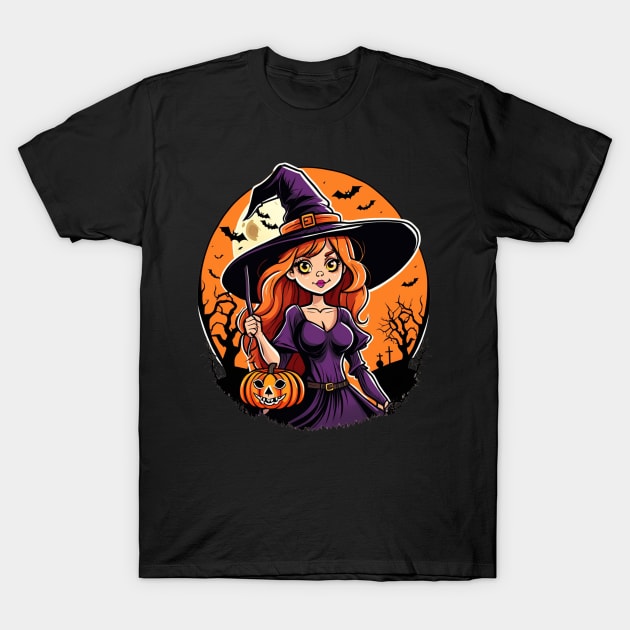 Cute halloween witch sassy spell caster T-Shirt by Edgi